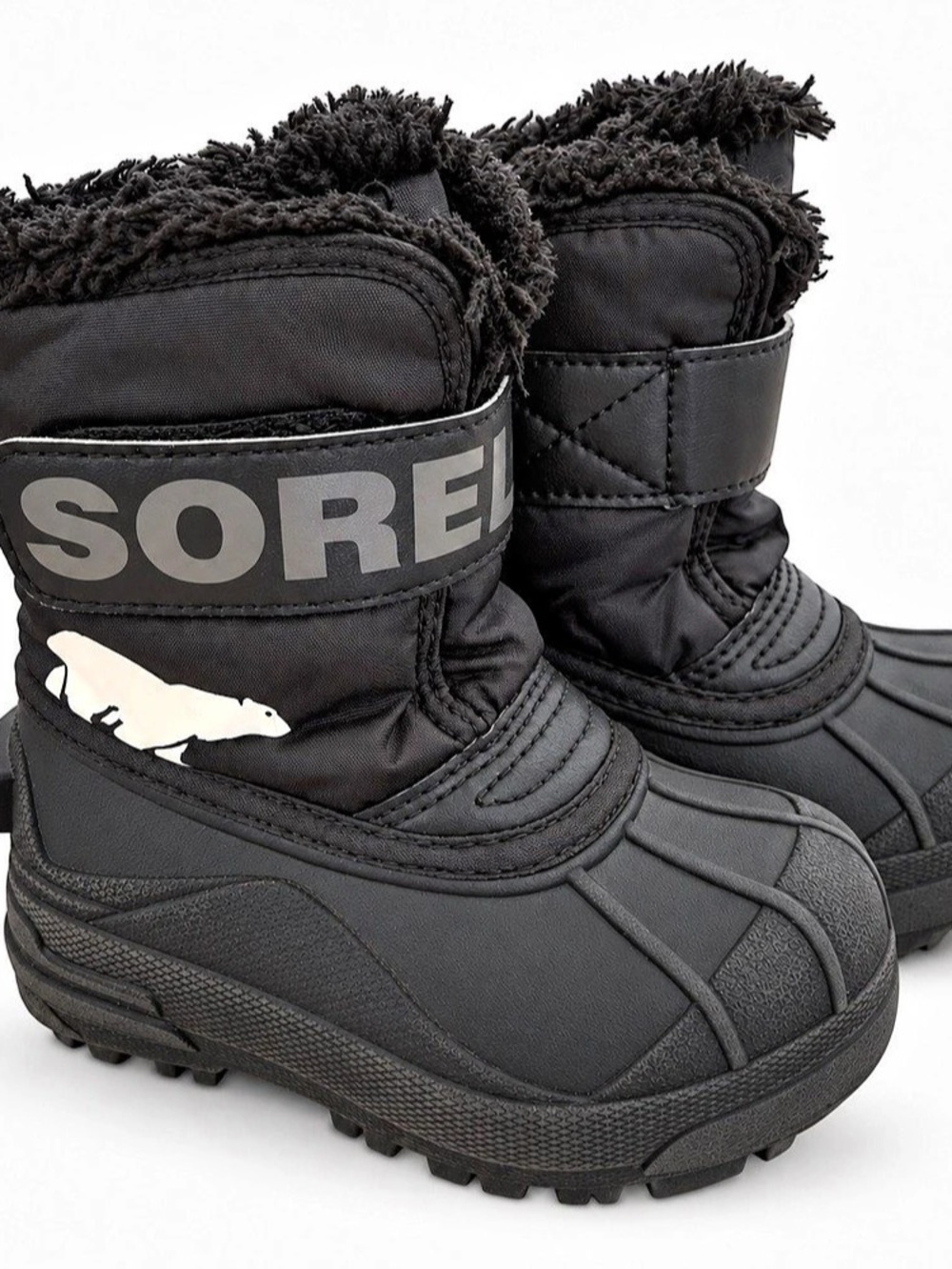 SOREL Snow Commander Black Winter Boots Toddler Size 6 Waterproof